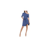 버버리 Burberry Pewter Blue One-shoulder Cotton-blend Sweatshirt Dress 4546514
