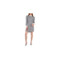 버버리 Burberry Ladies Black Striped Cotton Poplin Shirt Dress 4564367