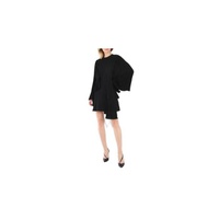 Mm6 메종 마르지엘라 Mm6 메종마르지엘라 Maison Margiela Mm6 Ladies Black Asymmetrical Pleated Cotton Jersey Dress S52CT0733S23588900