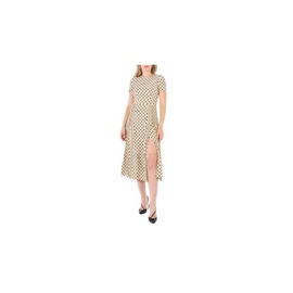 버버리 Burberry Corin Silk Polka-dot Dress in Navy 4067465
