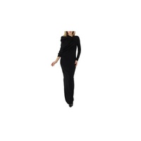버버리 Burberry Black Asymmetric Draped Maxi Gown, Brand Size 4 (US Size 2) 4560941