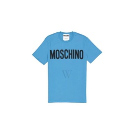 모스키노 Moschino MEN'S Blue Logo Print Cotton Jersey T-Shirt J0705-7040-1307