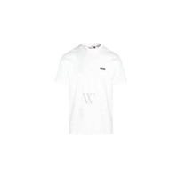 GCDS MEN'S White Cotton Logo Low Band T-Shirt SS23M130204-01