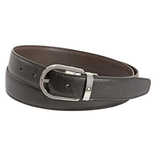  몽블랑 Reversible Leather Belt Saffiano-printed Black/Brown, Cut-to-size 113834