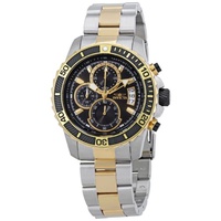 Invicta MEN'S Pro Diver Chronograph Stainless Steel Black Dial Watch 22418
