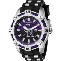 Invicta MEN'S MLB Silicone and Stainless Steel Purple and Black Dial Watch 43267