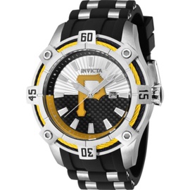 Invicta MEN'S MLB Silicone and Stainless Steel Yellow and Silver and Black Dial Watch 43291