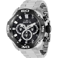 Invicta MEN'S Coalition Forces Chronograph Stainless Steel Black Dial Watch 36863