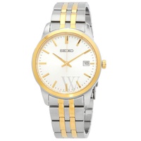 Seiko MEN'S 에센셜 Essentials Stainless Steel White Dial Watch SUR402P1