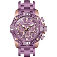 Invicta MEN'S Pro Diver Chronograph Stainless Steel Light Purple Dial Watch 40633