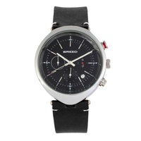 Breed MEN'S Tempest Chronograph Genuine Leather Black Dial Watch BRD8605