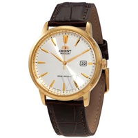 Orient MEN'S Leather White Dial Watch RA-AC0F04S10B
