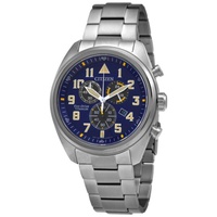 Citizen MEN'S Garrison Chronograph Super Titanium Blue Dial Watch AT2480-57L