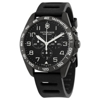 Victorinox Swiss Army MEN'S FieldForce Sport Chronograph Rubber Black Dial Watch 241926.1