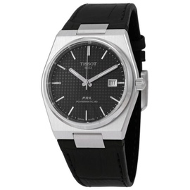 Tissot MEN'S PRX Powermatic 80 (Cowhide) Leather Black Dial Watch T1374071605100