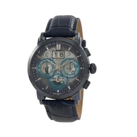 Stuhrling Original MEN'S Imperia Chronograph Leather Blue Dial Watch M15263
