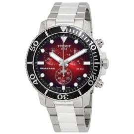 Tissot MEN'S Seastar 1000 Chronograph Stainless Steel Red Gradient Dial Watch T120.417.11.421.00