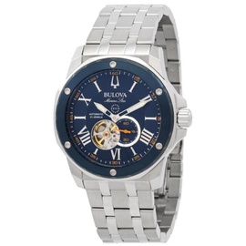 Bulova MEN'S Marine Star Stainless Steel Blue Dial Watch 98A302