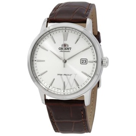 Orient MEN'S Contemporary Leather Silver Dial Watch RA-AC0F07S10B
