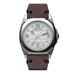 Armand Nicolet MEN'S JH9 Datum Leather Silver Dial Watch A660HAA-AZ-PK4140TM