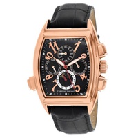 Christian Van Sant MEN'S Grandeur Leather Black Dial Watch CV2139