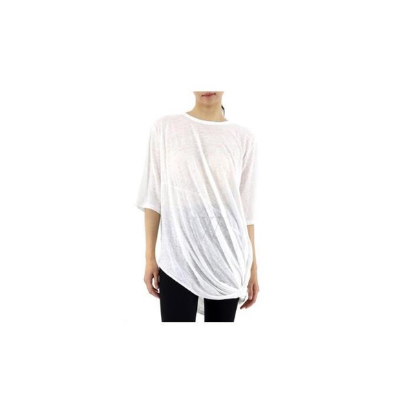 로에베 로에베 Loewe Linen Asymmetric T-shirt In White S6109470PC.2100