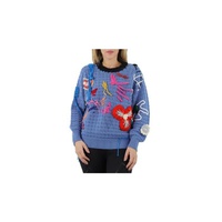 버버리 Burberry Ladies Long-sleeve Embellished Wool Lace Sweater 4548211