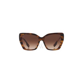 버버리 Burberry Tamsin 55 mm Top Check/Striped Brown Sunglasses BE4366 398113 55