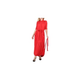 버버리 Burberry Ladies Bright Red Veva Gathered Jersey Dress 8017535