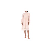 Chloe High-Neck Dress With Print in Dew Pink CHC21SRO193306A5