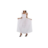 Chloe Ladies White Long Sleeveless Dress With Ruches And Ruffles CHC22SRO27045101