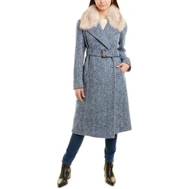 Cole Haan Long Belted Wool-Blend Coat 170373864