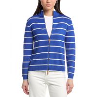 Lafayette 148 New York Stripe Fitted Bomber