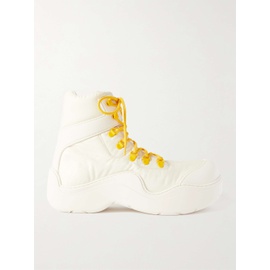 보테가 베네타 BOTTEGA VENETA White Leather-Trimmed Nylon Hiking Boots 1160216047
