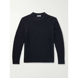INIS MEAEIN Black Ribbed Linen and Silk-Blend Sweater 1160199453