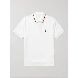 버버리 BURBERRY Slim-Fit Logo-Embroidered Cotton-Pique Polo Shirt 13452677150315074
