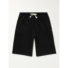 아크네 스튜디오 ACNE STUDIOS Wide-Leg Logo-Appliqued Cotton-Jersey Drawstring Shorts 13452677152333203