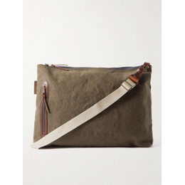 BLEU DE CHAUFFE Baston2 Leather-Trimmed Cotton-Canvas Messenger Bag 1647597279289824
