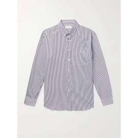 생로랑 SAINT LAURENT Blue Monogram Button-Down Collar Striped Cotton-Poplin Shirt 1647597283224319