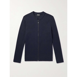 HANRO Navy Slim-Fit Cotton-Blend Jersey Zip-Up Sweatshirt 1647597286433415