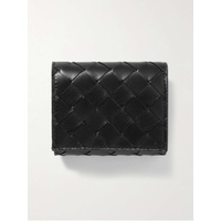보테가 베네타 BOTTEGA VENETA Black Convertible Tri-Fold Intrecciato Leather Wallet 1647597287814279