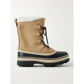 SOREL Light brown Caribou Faux Shearling-Trimmed Nubuck and Rubber Snow Boots 1160221865