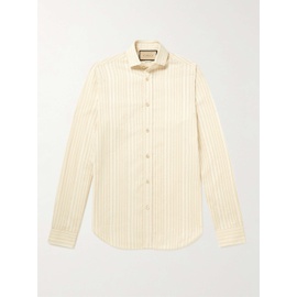 구찌 GUCCI Cream Striped Cotton-Voile Shirt 1647597293014885