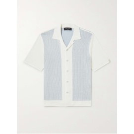 래그 앤 본 RAG & BONE Sky blue Harvey Camp-Collar Two-Tone Cotton-Blend Shirt 1647597294706755