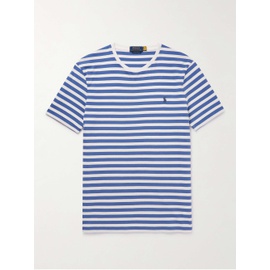 폴로 랄프 로렌 POLO RALPH LAUREN Logo-Embroidered Striped Cotton-Jersey T-Shirt 18706561956375092