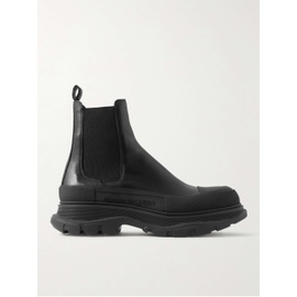 알렉산더맥퀸 ALEXANDER MCQUEEN Black Exaggerated-Sole Leather Chelsea Boots 1160216044