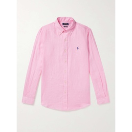 폴로 랄프 로렌 POLO RALPH LAUREN Button-Down Collar Logo-Embroidered Linen Shirt 27086482323045827