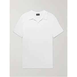 조르지오 아르마니 GIORGIO ARMANI White Mercerised Stretch-Jersey Polo Shirt 1160196854