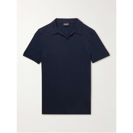 조르지오 아르마니 GIORGIO ARMANI Navy Mercerised Stretch-Jersey Polo Shirt 1160196853