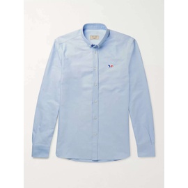 MAISON KITSUNEE Slim-Fit Button-Down Collar Logo-Appliqued Cotton Oxford Shirt 3024088872856876